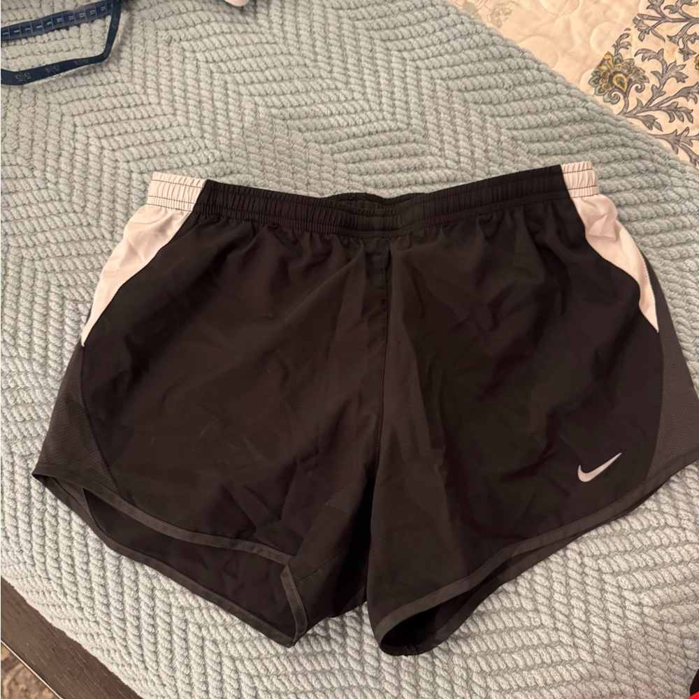 Nike Women's Dry Fit Athletic Shorts in Black and White- Small